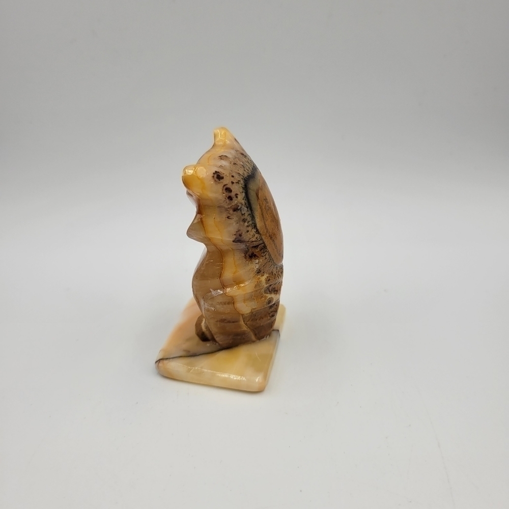 Vintage Onyx Carved Owl Figurine - Picture 2 of 5